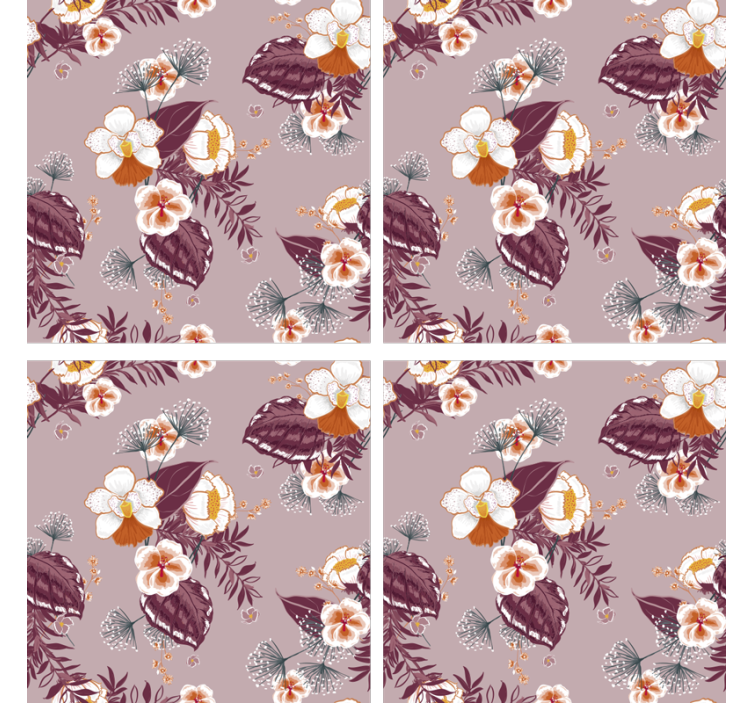 Texture coasters with floral pattern surface - TenStickers