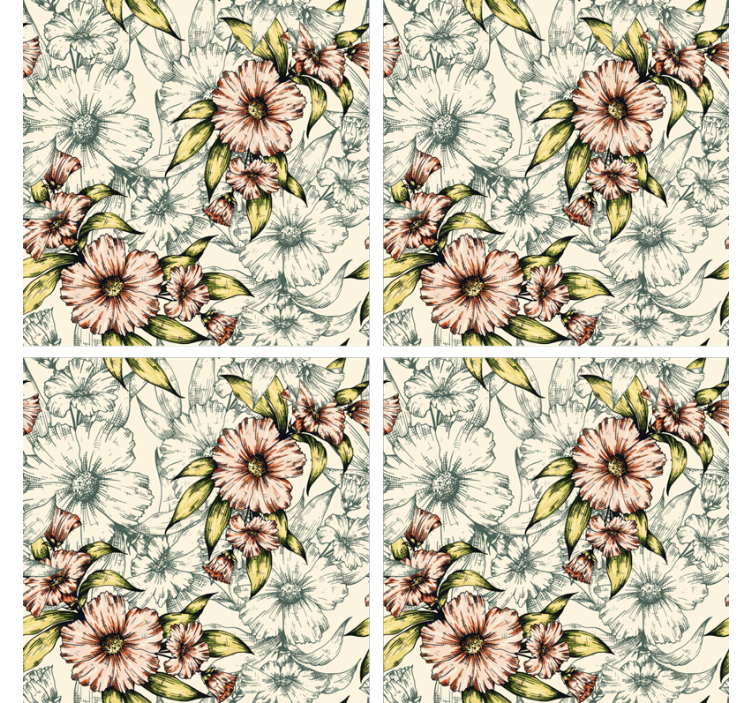Texture coasters floral pattern design - TenStickers