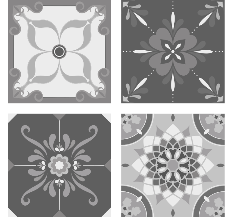 Texture coasters with intricate grey pattern - TenStickers