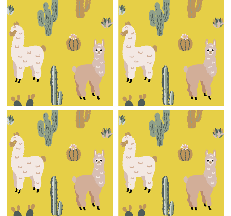 Geek coasters llama and cactus design - TenStickers