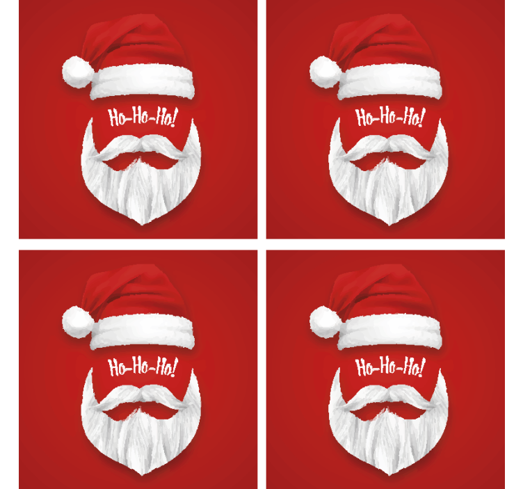 Christmas coaster with santa hat design - TenStickers