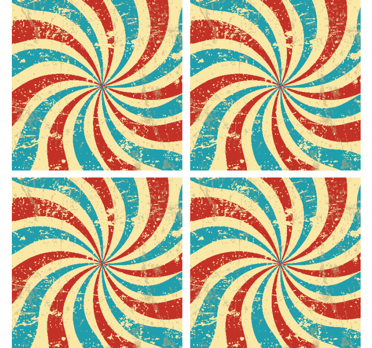 Vintage coasters swirling red and blue design - TenStickers