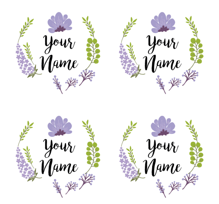 Personalised coasters floral custom design - TenStickers