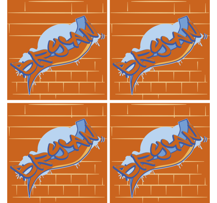 Grafitti customizable text custom coasters - TenStickers