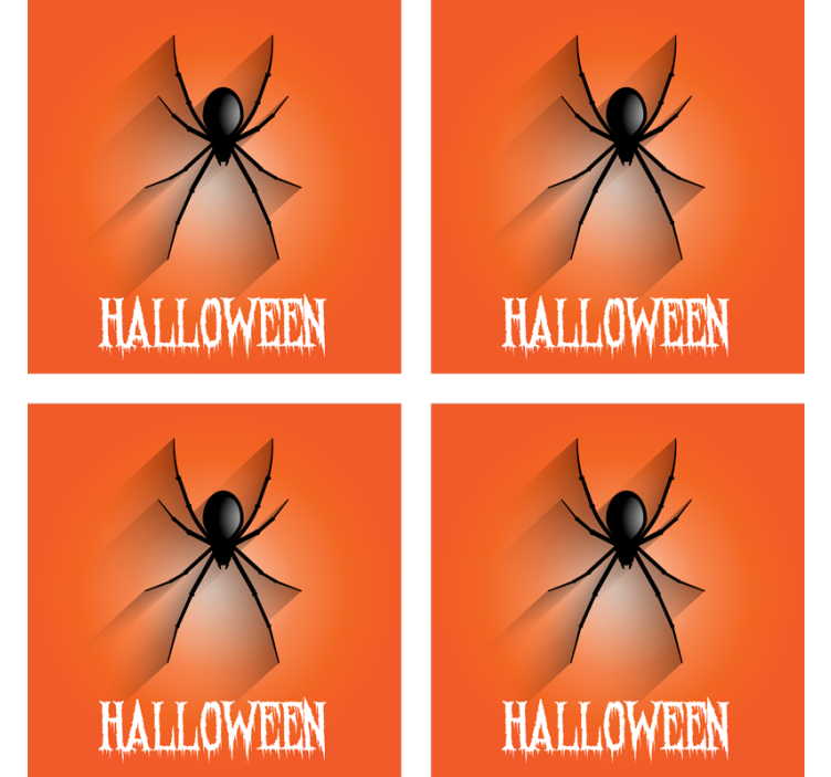 Halloween coaster spooky spider design - TenStickers