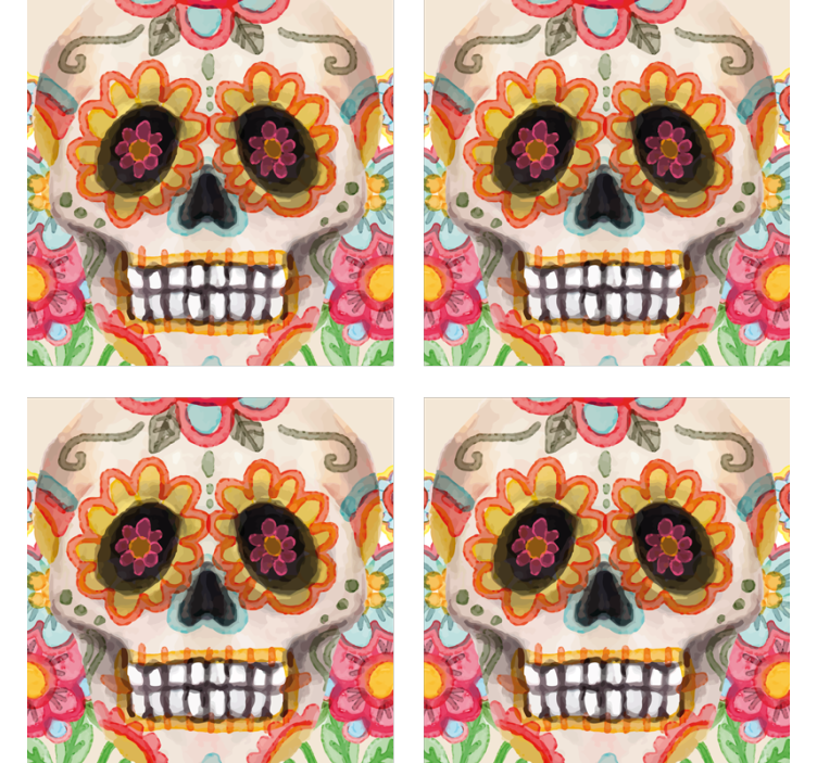 Halloween coaster colorful sugar skull design - TenStickers