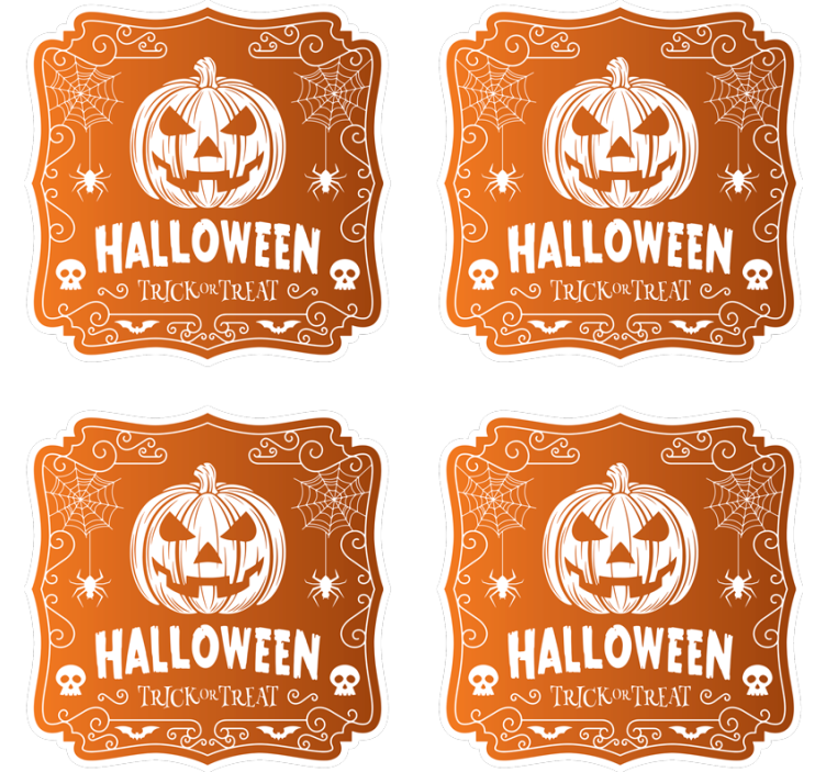 Halloween coaster pumpkin halloween design - TenStickers