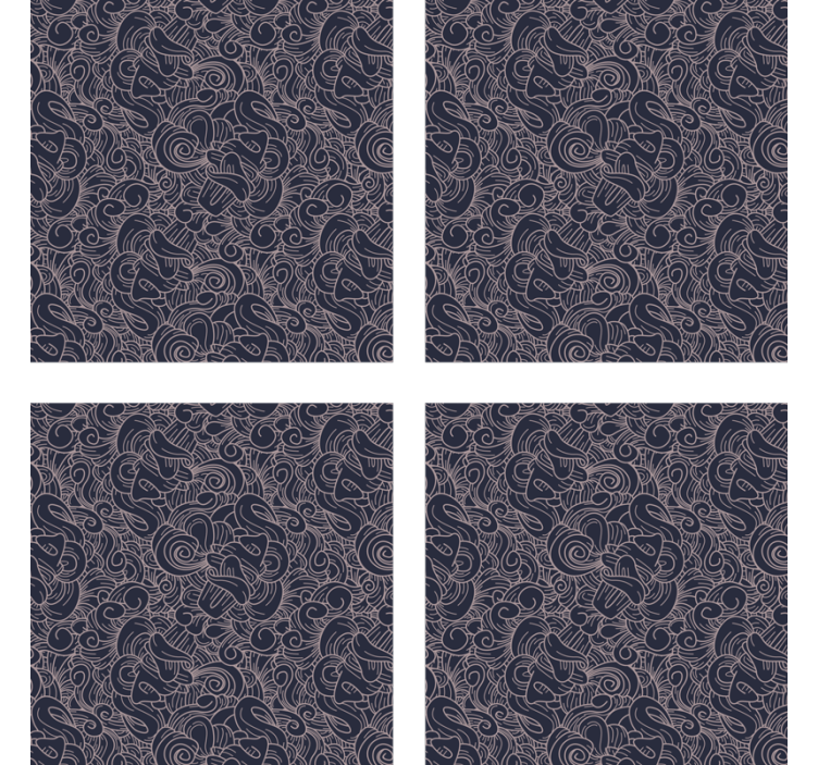 Abstract paisley drink coaster - TenStickers