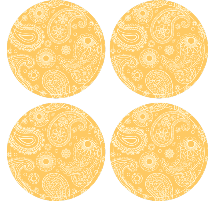 Texture coasters with intricate paisley design - TenStickers
