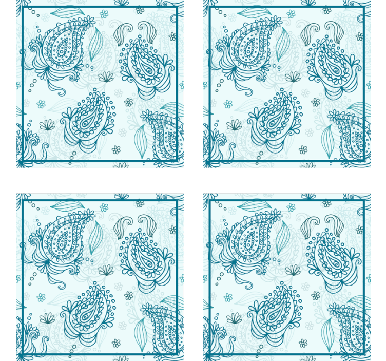 Floral paisley drink coaster - TenStickers