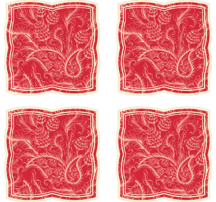 Texture coasters ornate floral design - TenStickers