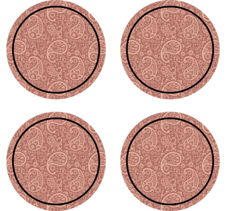 Texture coasters paisley floral design - TenStickers