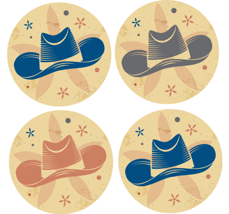 Geek coasters with stylized hat design - TenStickers