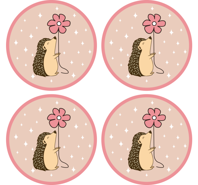 Geek coasters hedgehog floral balloon - TenStickers