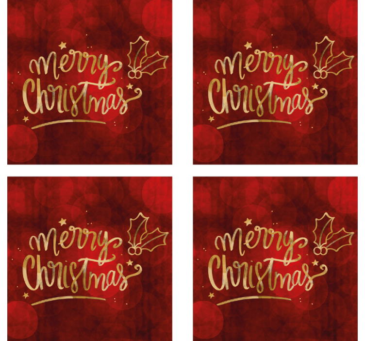 Merry Christmas in Red drink coaster - TenStickers