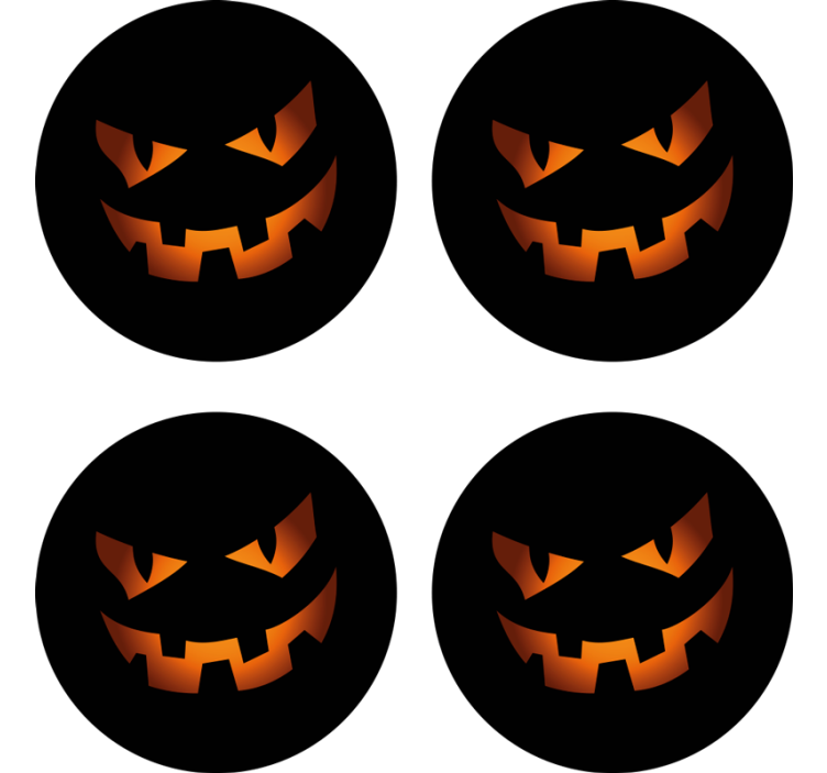 Halloween coaster pumpkin face set - TenStickers