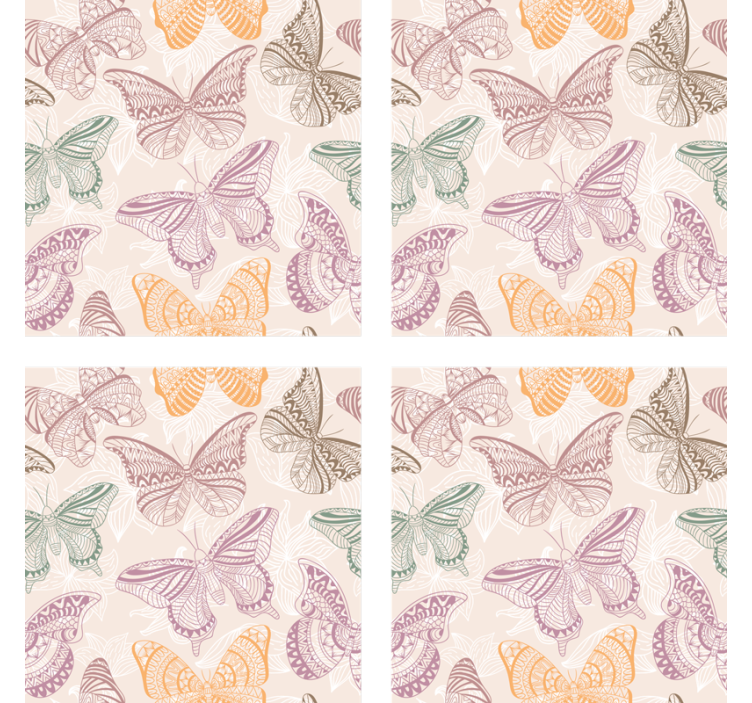 Texture coasters with detailed butterfly designs - TenStickers