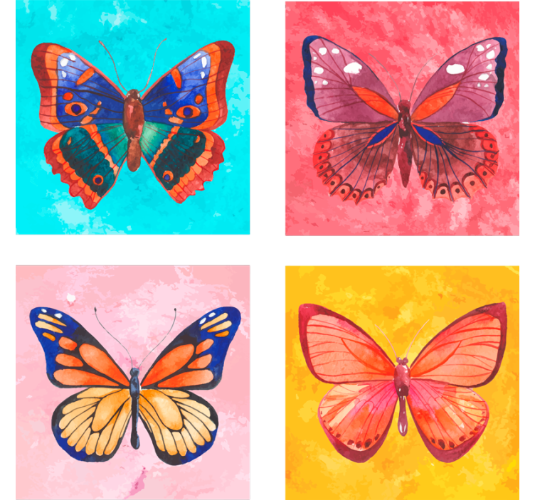 multicolored Butterflies coaster - TenStickers