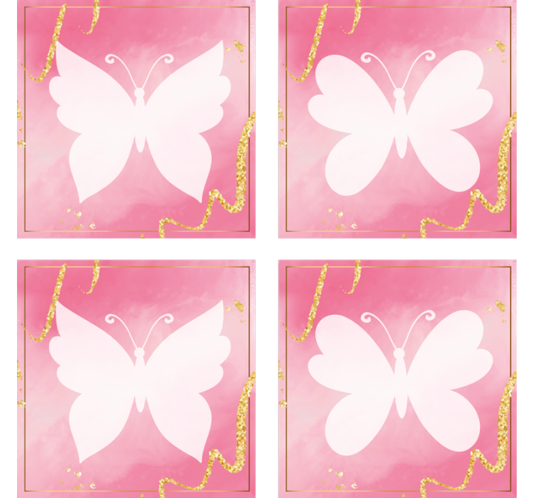 Modern coasters graceful butterfly design - TenStickers