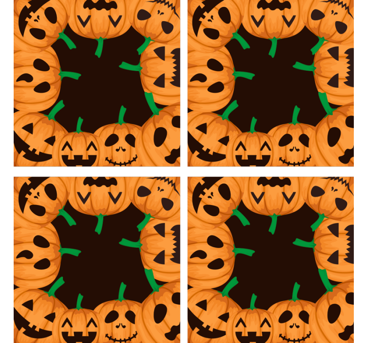Halloween coaster smiling pumpkin faces - TenStickers