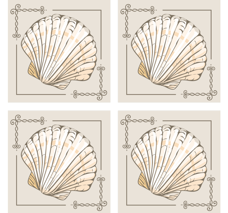 Large vintage shell coaster - TenStickers