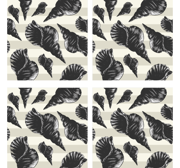 Texture coasters with elegant shell designs - TenStickers