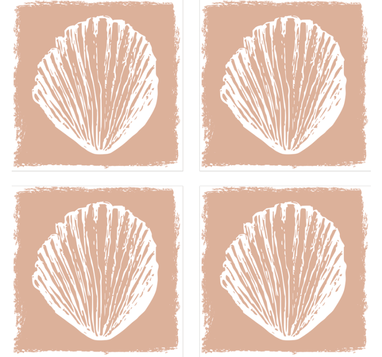 Texture coasters with shell pattern design - TenStickers