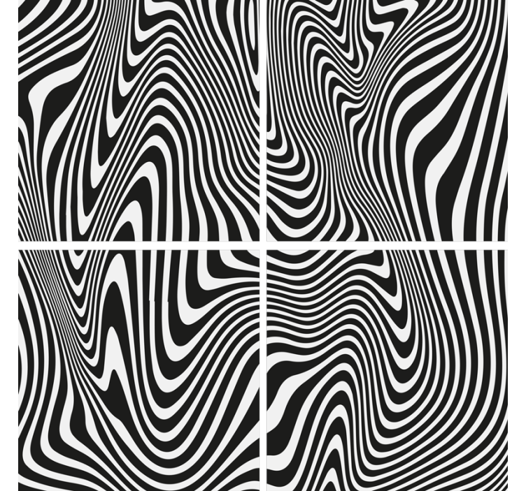 Texture coasters wavy black and white design - TenStickers