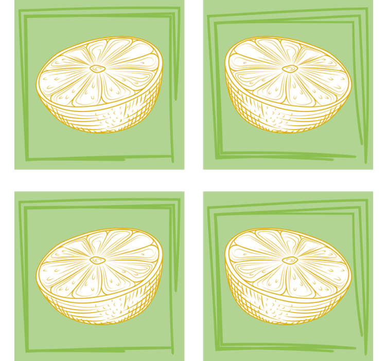 Personalised coasters with lime slice illustration - TenStickers
