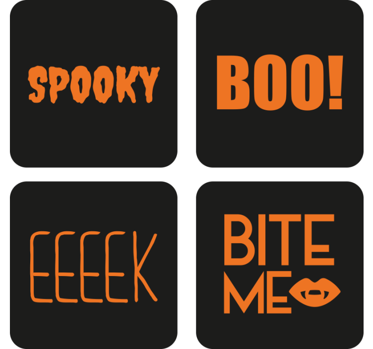 Halloween coaster halloween text graphic - TenStickers