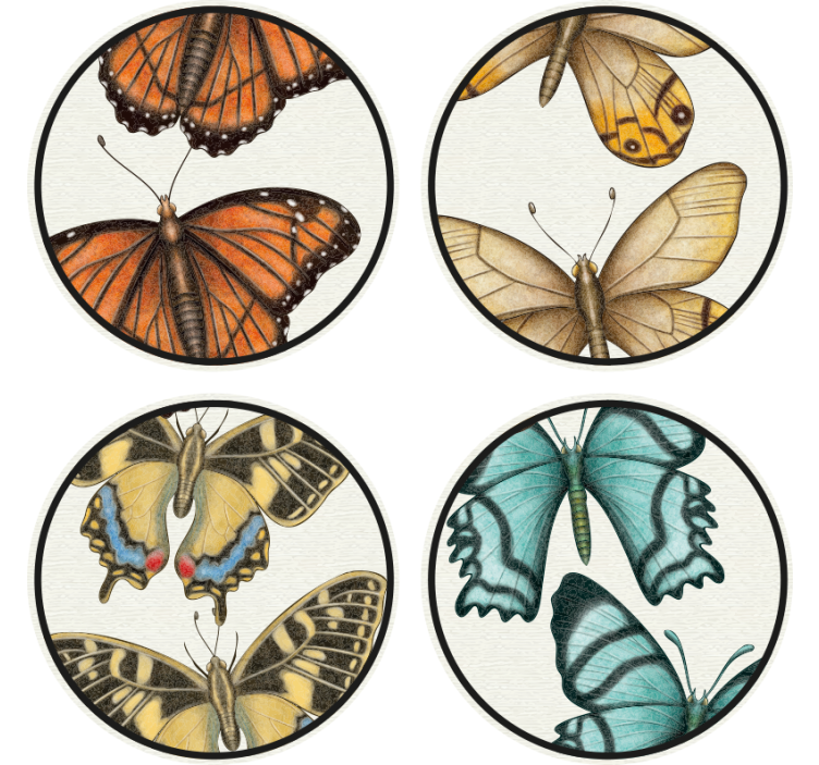 Geek coasters colorful butterfly set - TenStickers