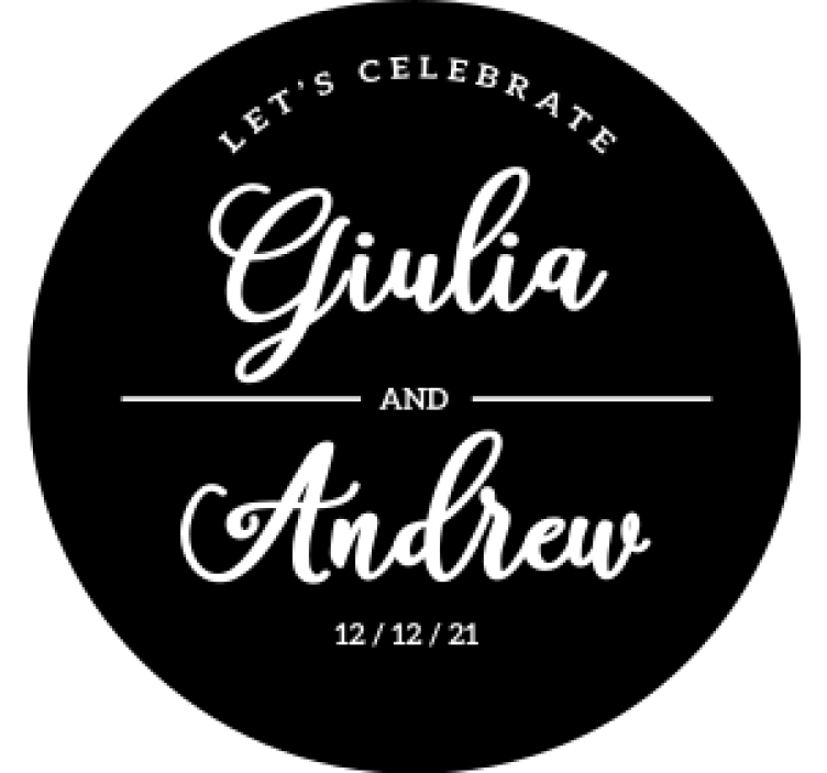 Wedding coasters with custom celebration names - TenStickers