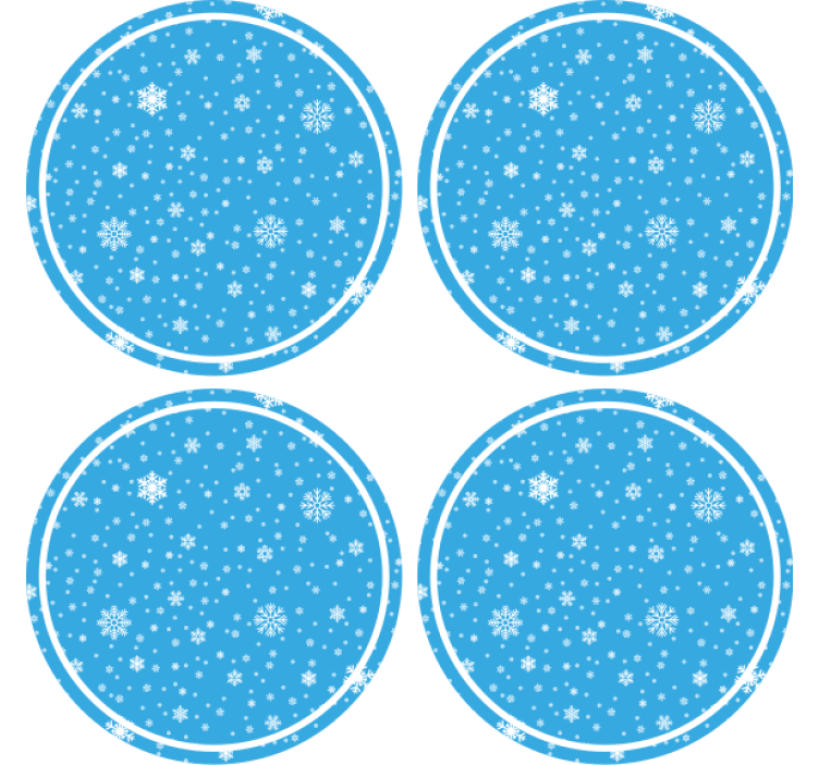 Christmas coaster snowflake pattern round - TenStickers