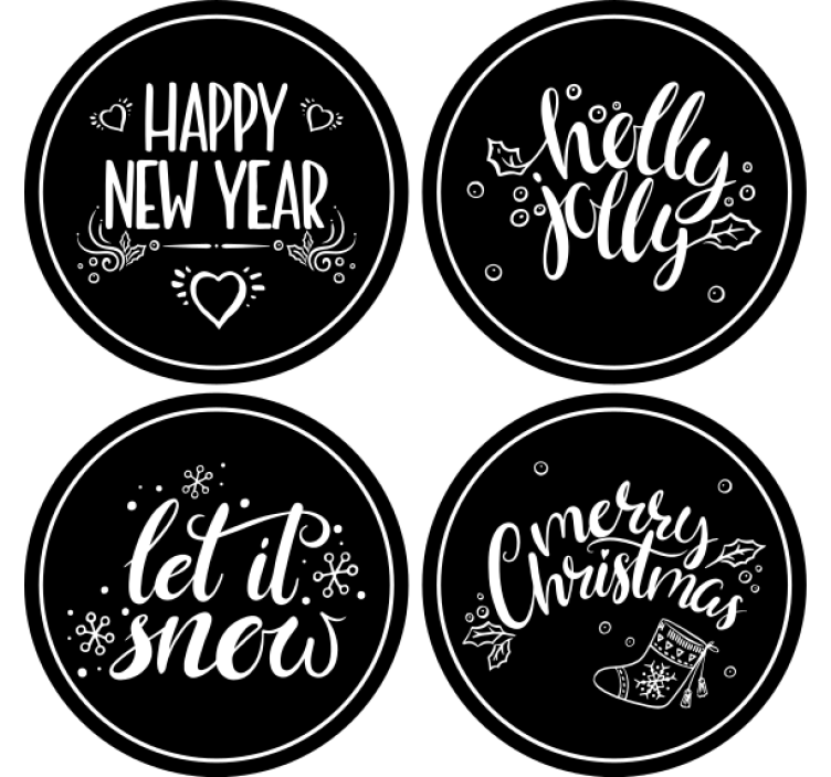 Christmas coaster joyful holiday greetings - TenStickers