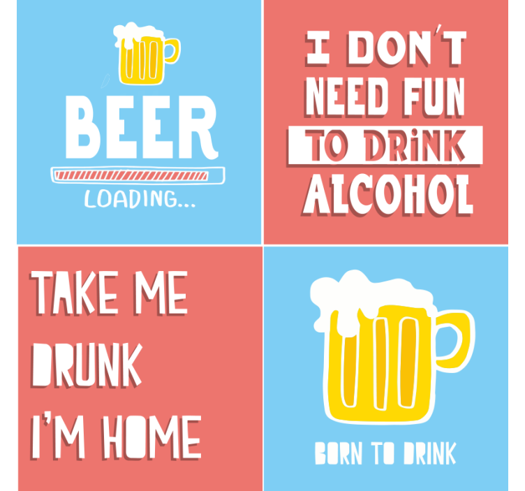 Fun beverage quotes beer mats - TenStickers