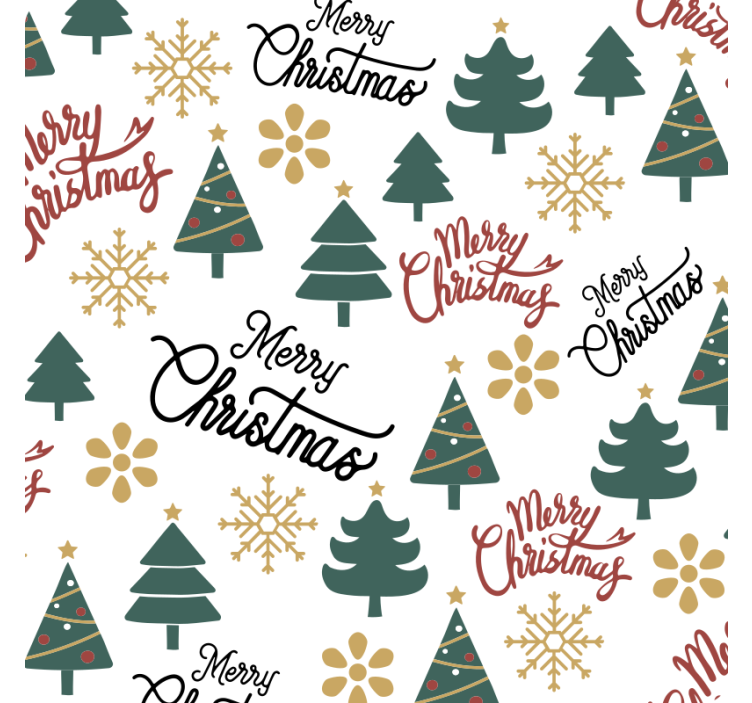 Christmas coaster merry christmas trees - TenStickers