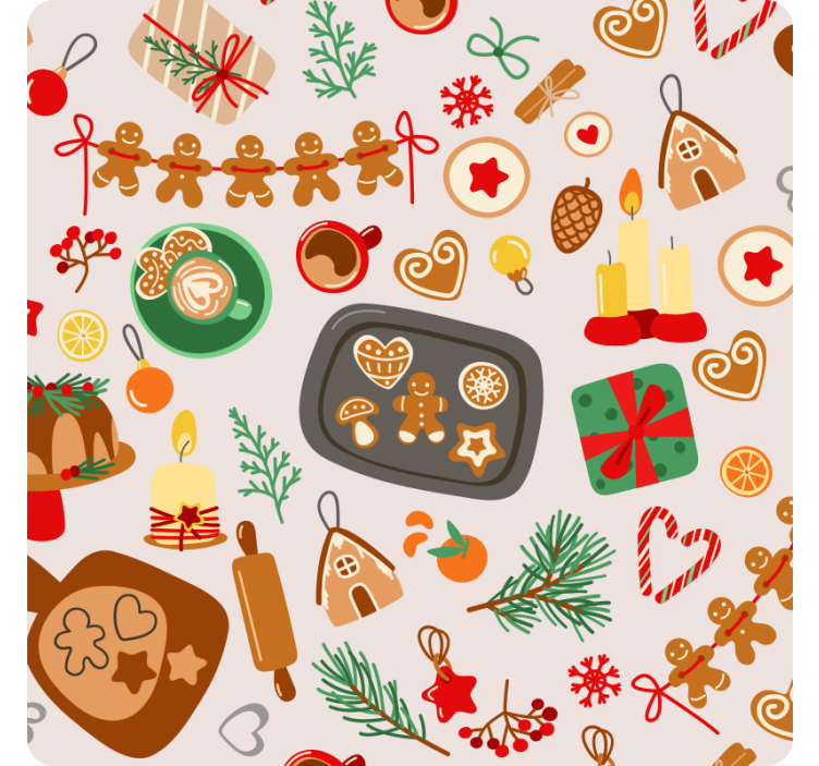 Christmas coaster festive gingerbread delights - TenStickers