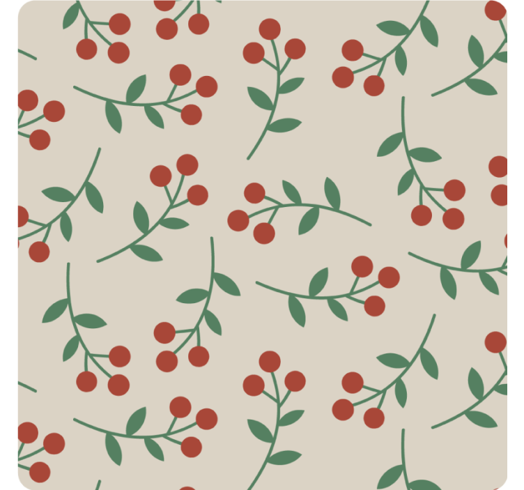 Texture coasters berry branch patterns - TenStickers
