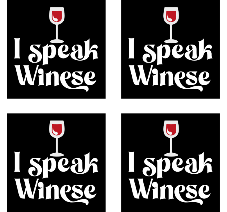 Beer mats with wine glass humor - TenStickers