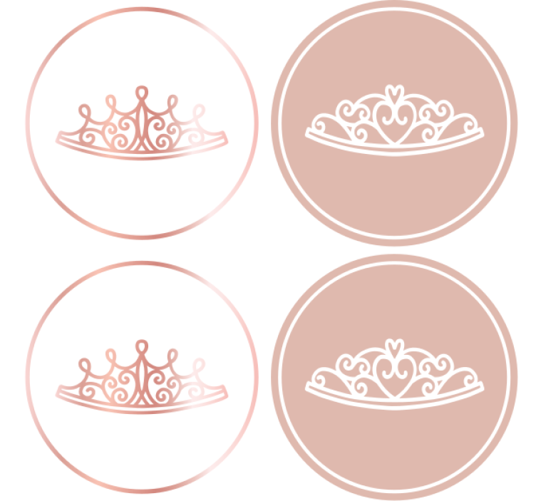 Modern coasters with elegant tiara designs - TenStickers