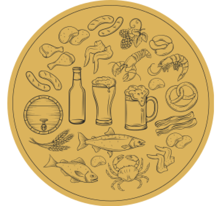 Beer mats food and beverage symbols - TenStickers