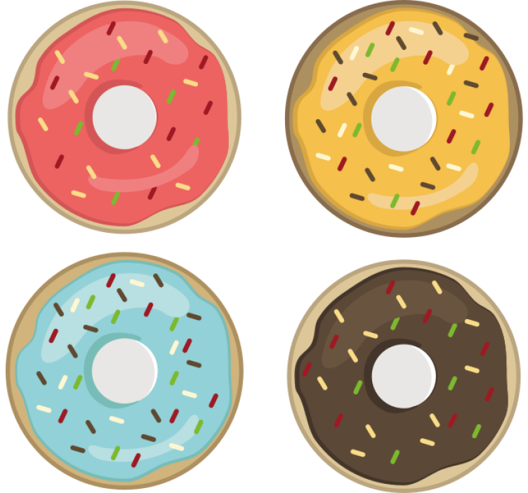 Geek coasters colorful donut designs - TenStickers
