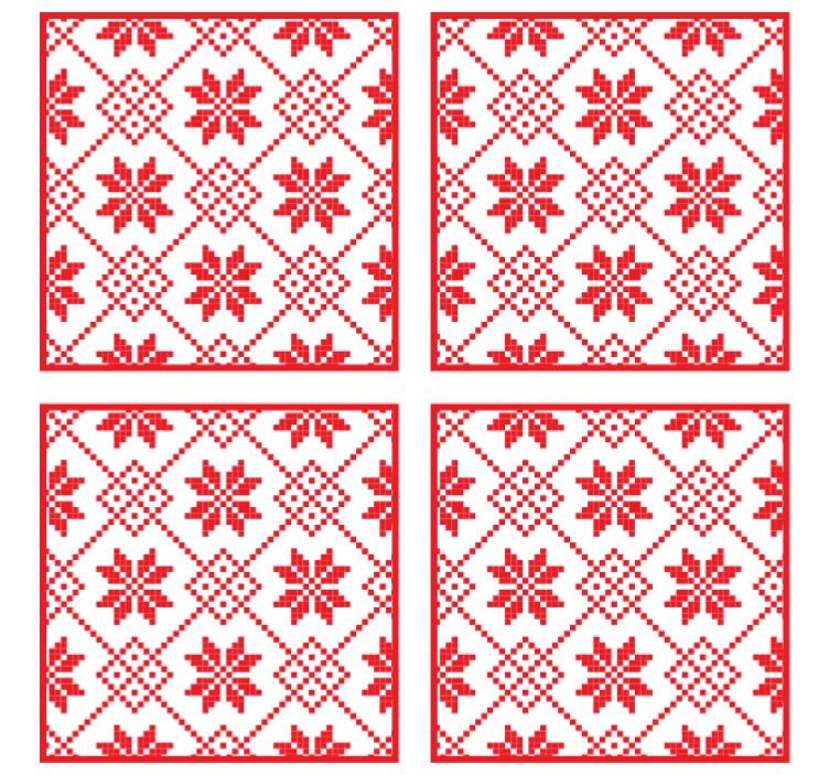 Christmas coaster red floral design - TenStickers