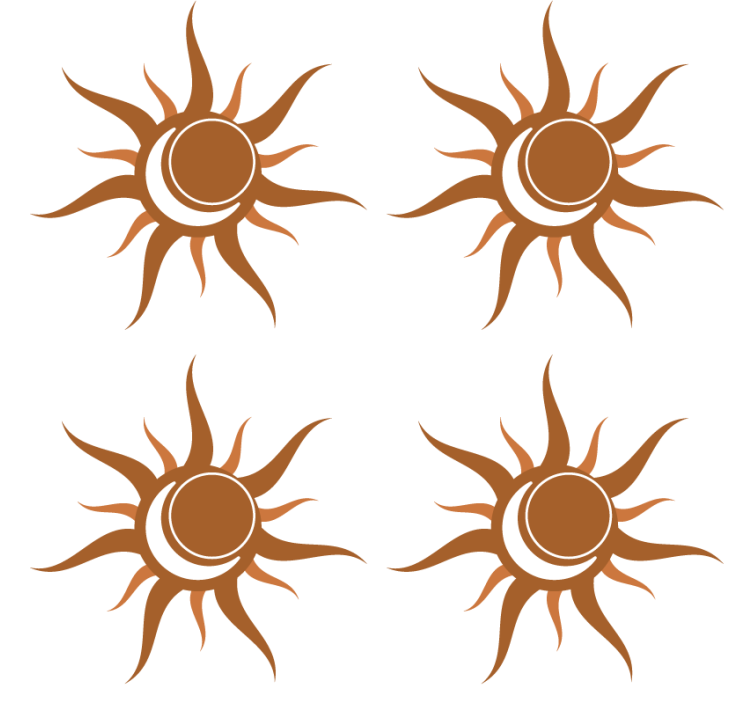 Texture coasters sun symbol with curves - TenStickers