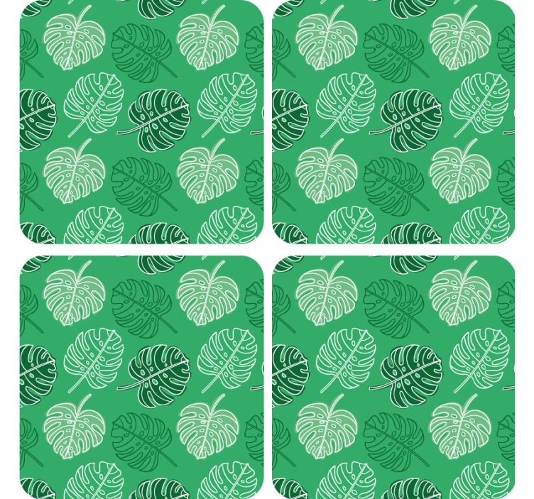 Texture coasters with leafy patterned surface - TenStickers