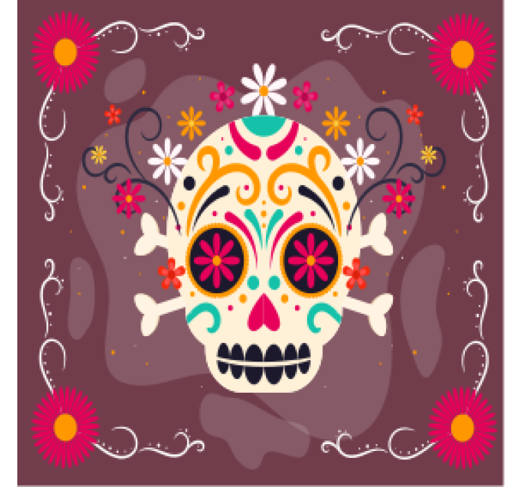Halloween coaster colorful skull design - TenStickers