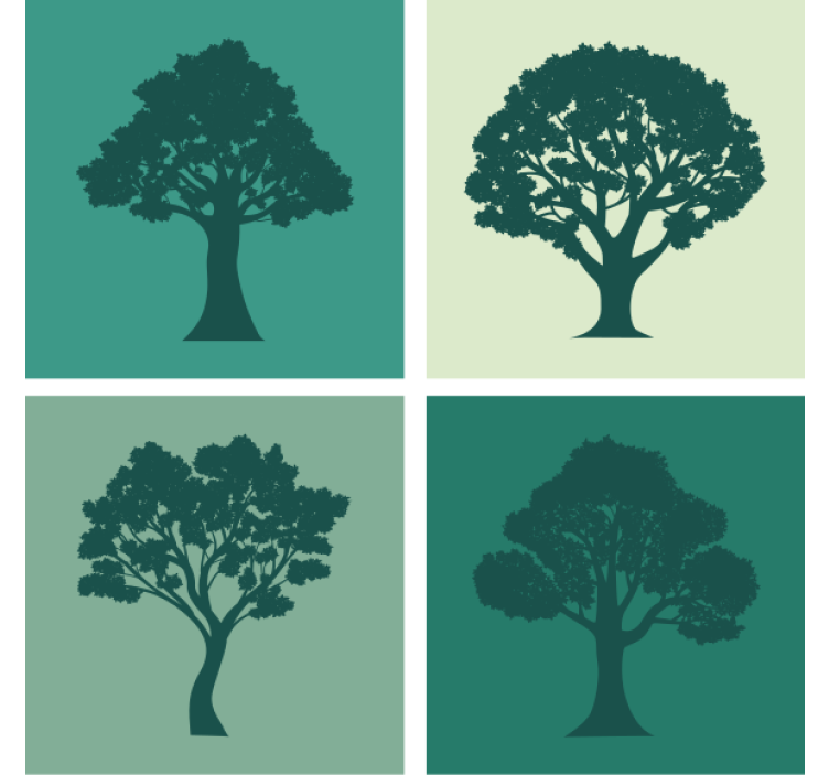 Texture coasters silhouette trees collection - TenStickers