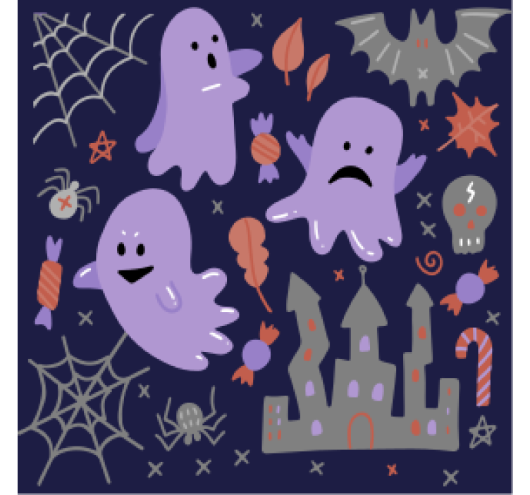 Halloween coaster whimsical ghosts design - TenStickers