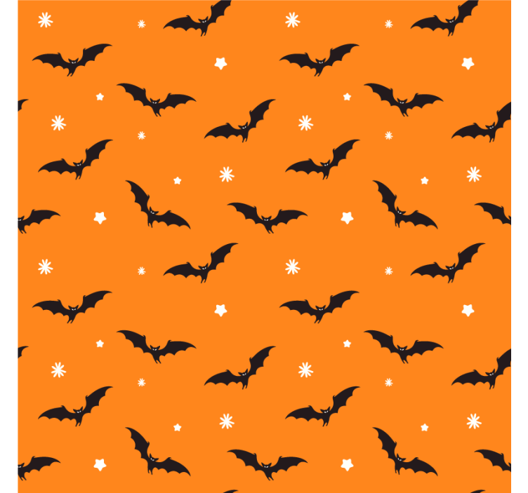 Halloween coaster bat patterned orange surface - TenStickers