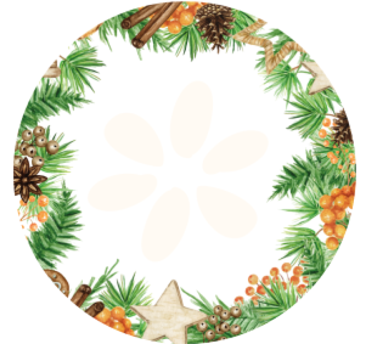 Christmas coaster with festive greenery accents - TenStickers